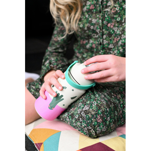 Borraccia IN ACCIAIO INOX con cannuccia a scomparsa 420 ml - Veggie Pals