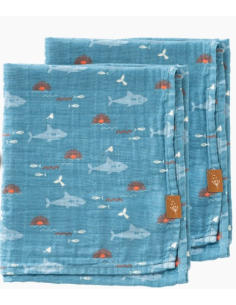 Set di 2 Mussole 60x70 cm - Shark