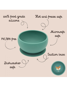 Ciotola con ventosa in silicone - Volpe Crunchy 2