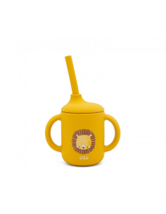 Bicchiere con cannuccia in silicone - Leone Chompy