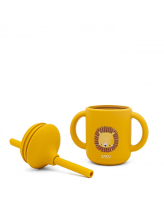 Bicchiere con cannuccia in silicone - Leone Chompy 2