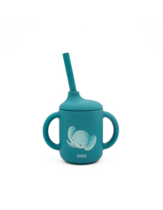 Bicchiere con cannuccia in silicone - Elefante Chewy