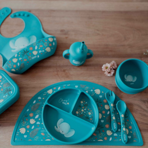 Bicchiere con cannuccia in silicone - Elefante Chewy