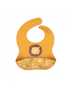 Bavaglino con tasca in silicone - Leone Chompy