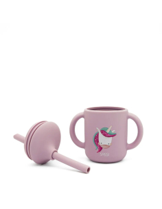 Bicchiere con cannuccia in silicone - Unicorno Sparkly 2