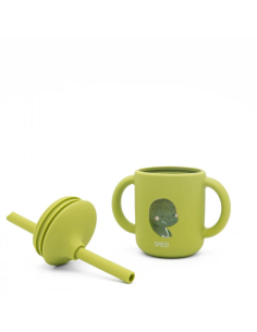 Bicchiere con cannuccia in silicone - Dinosauro Craky 2