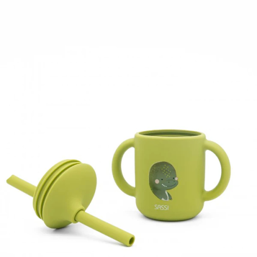 Bicchiere con cannuccia in silicone - Dinosauro Craky
