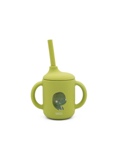 Bicchiere con cannuccia in silicone - Dinosauro Craky