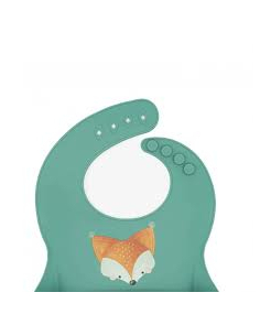 Bavaglino con tasca in silicone - Volpe Crunchy