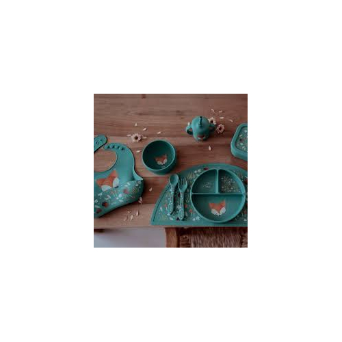 Bavaglino con tasca in silicone - Volpe Crunchy