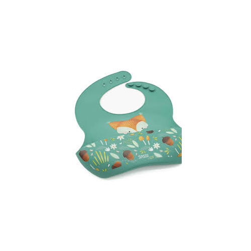 Bavaglino con tasca in silicone - Volpe Crunchy