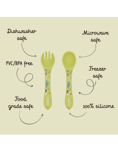 Posate in silicone - Dinosauro Cracky 2