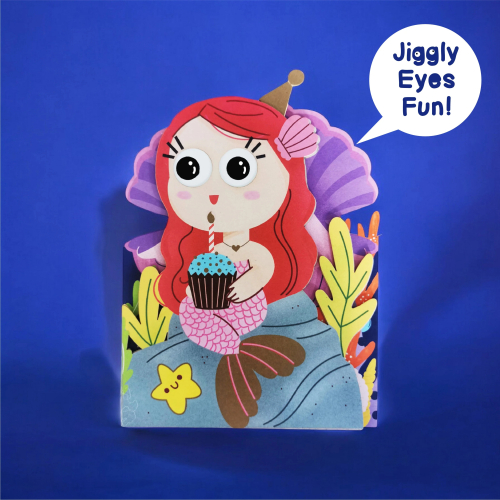 Biglietto auguri  Jiggly Eyes Sirenetta Biglietto auguri  Jiggly Eyes Sirenetta