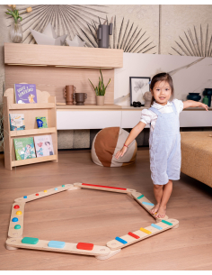 Percorso Sensoriale di Equilibrio Montessori - Sviluppo Psicomotorio - 2+ anni - in Legno