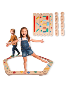Percorso Sensoriale di Equilibrio Montessori - Sviluppo Psicomotorio - 2+ anni - in Legno 2