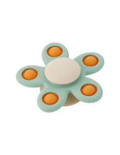 Spinner a Fiore con Ventosa - Verde Acqua - Silicone Alimentare