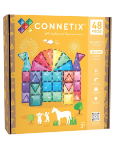 Connetix - Set Castello Glitter - 48 Pezzi - 100% Plastica ABS Atossica