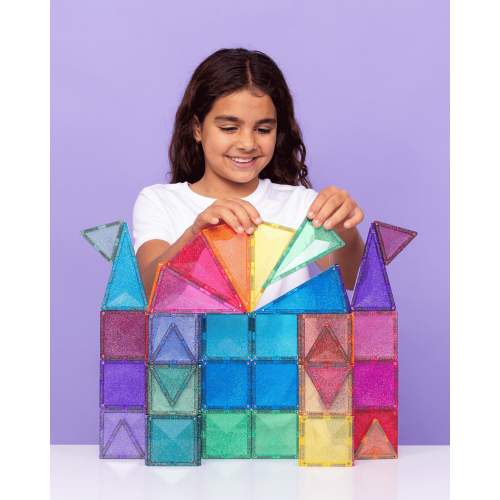 Connetix - Set Castello Glitter - 48 Pezzi - 100% Plastica ABS Atossica