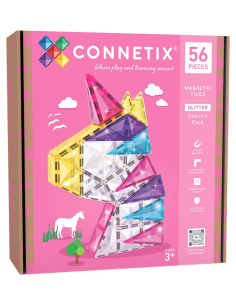 Set Unicorno Glitter - 56 Pezzi - 100% Plastica ABS Atossica