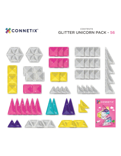 Set Unicorno Glitter - 56 Pezzi - 100% Plastica ABS Atossica 2
