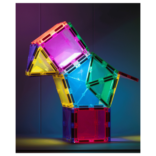 Connetix - 2 in 1 Set Costruzioni e Lampada Stella - 28 Pezzi - 100% Plastica ABS Atossica