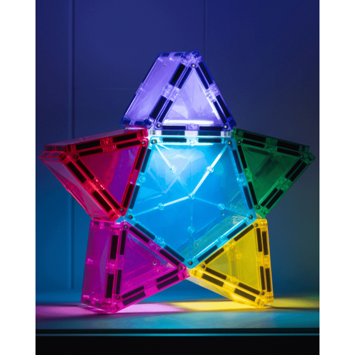 Connetix - 2 in 1 Set Costruzioni e Lampada Stella - 28 Pezzi - 100% Plastica ABS Atossica