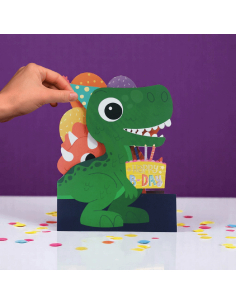 Biglietto auguri  Jiggly Eyes Dino