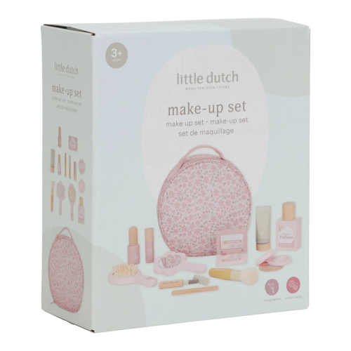 Beauty case con set trucco in legno