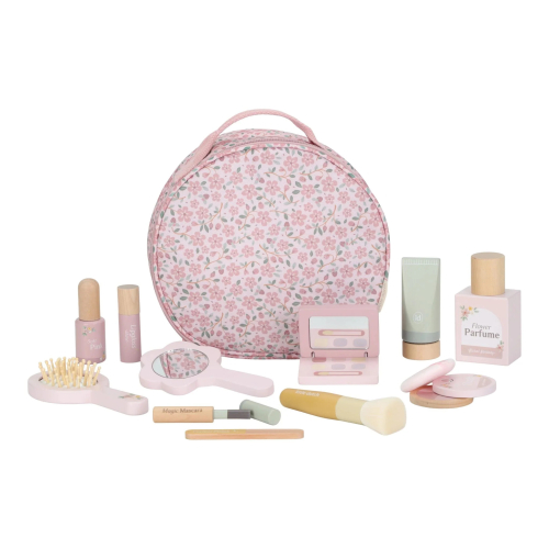 Beauty case con set trucco in legno