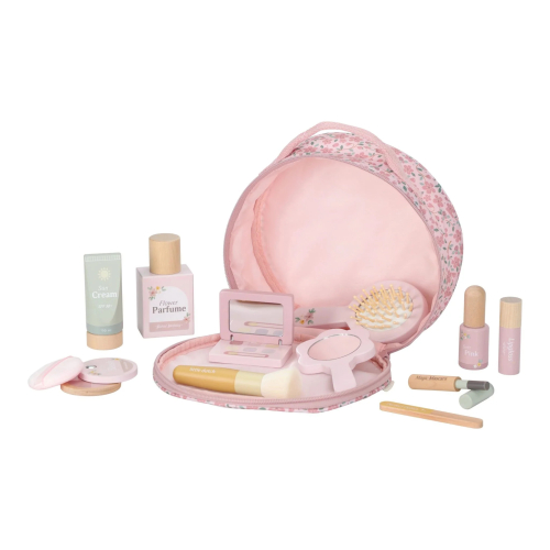 Beauty case con set trucco in legno