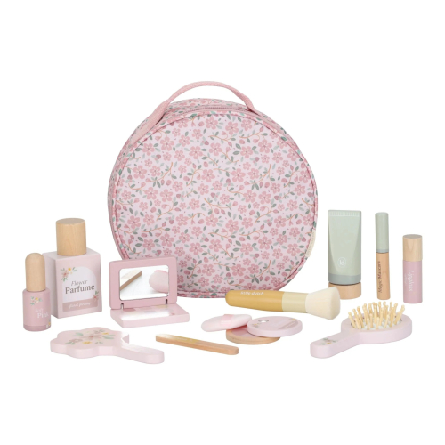 Beauty case con set trucco in legno