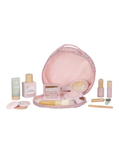 Beauty case con set trucco in legno