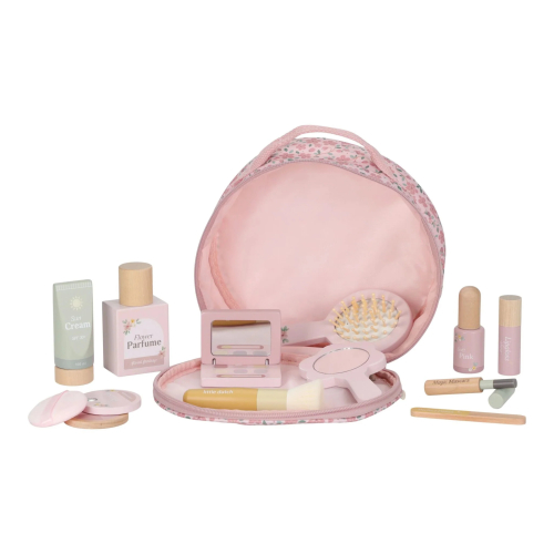 Beauty case con set trucco in legno