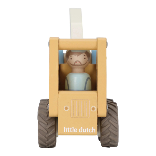 Gru con personaggio di legno