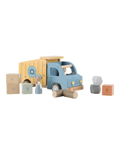 Camion ribaltabile in legno con personaggi