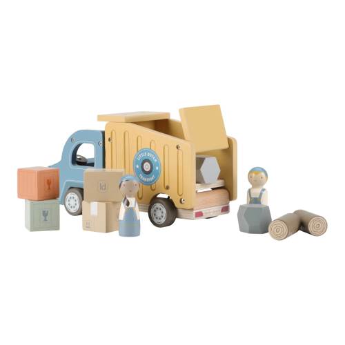 Camion ribaltabile in legno con personaggi