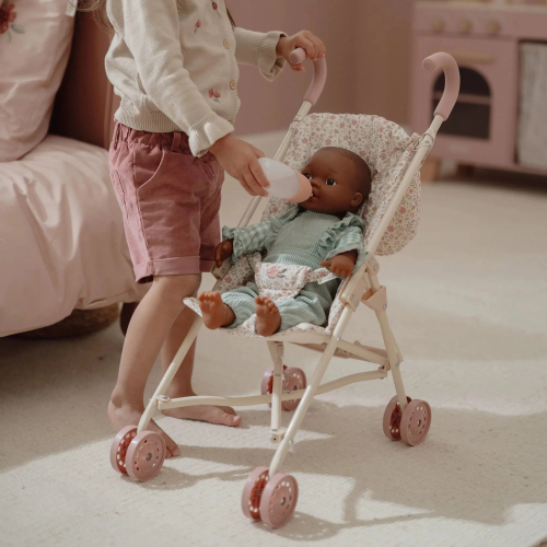 Passeggino in metallo per bambole - Flowers & Butterflies