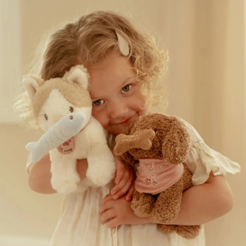 Gattino Marley coccoloso peluche con borsetta