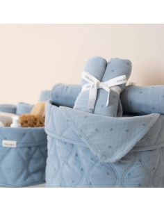 Mussole 70x70 cm - PURE Denim Blue 2