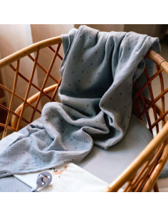 Swaddle 120x120 cm - Pure Denim Blue 2