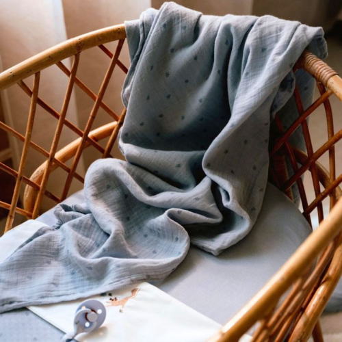 Swaddle 120x120 cm - Pure Denim Blue Swaddle 120x120 cm - Pure Denim Blue