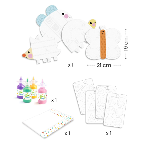 KIT DI PITTURA CREATIVA - PICCOLE FORME - COLORIAMO CON LE DITA