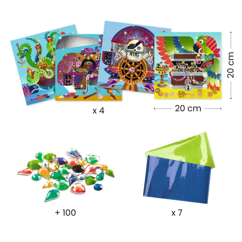 Gioco creativo con foglio metallico e pietre - Pirati