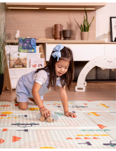 Tappeto Gioco Pieghevole Montessori 2 in 1 Reversibile e Morbido - Dino Friends Friends - 180x150cm 2