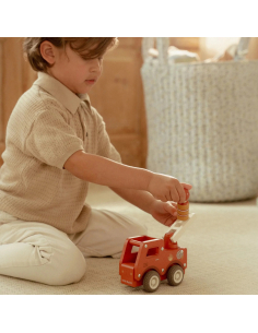 Mezzo Vigili del fuoco con personaggio di legno 2