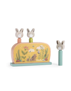 Pop up salta in legno – gioco con tre coniglietti per bambini 2