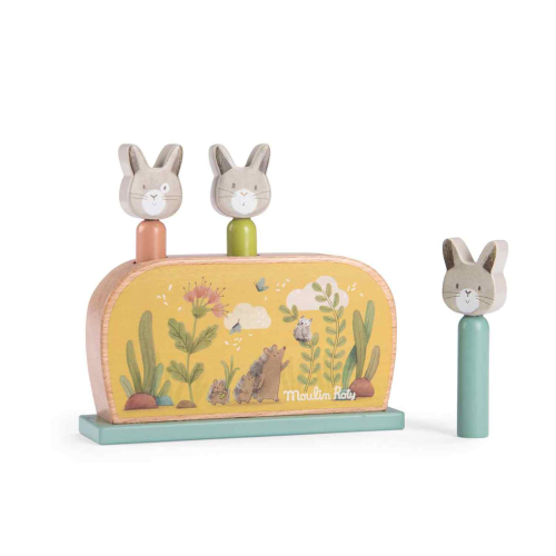 Pop up salta in legno – gioco con tre coniglietti per bambini Pop up salta in legno – gioco con tre coniglietti per bambini