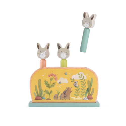 Pop up salta in legno – gioco con tre coniglietti per bambini Pop up salta in legno – gioco con tre coniglietti per bambini