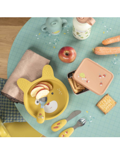 Set posate in silicone e acciaio inox - Trois petits lapins 2