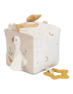 Cubo attività beige neonato – gioco sensoriale morbido ed educativo